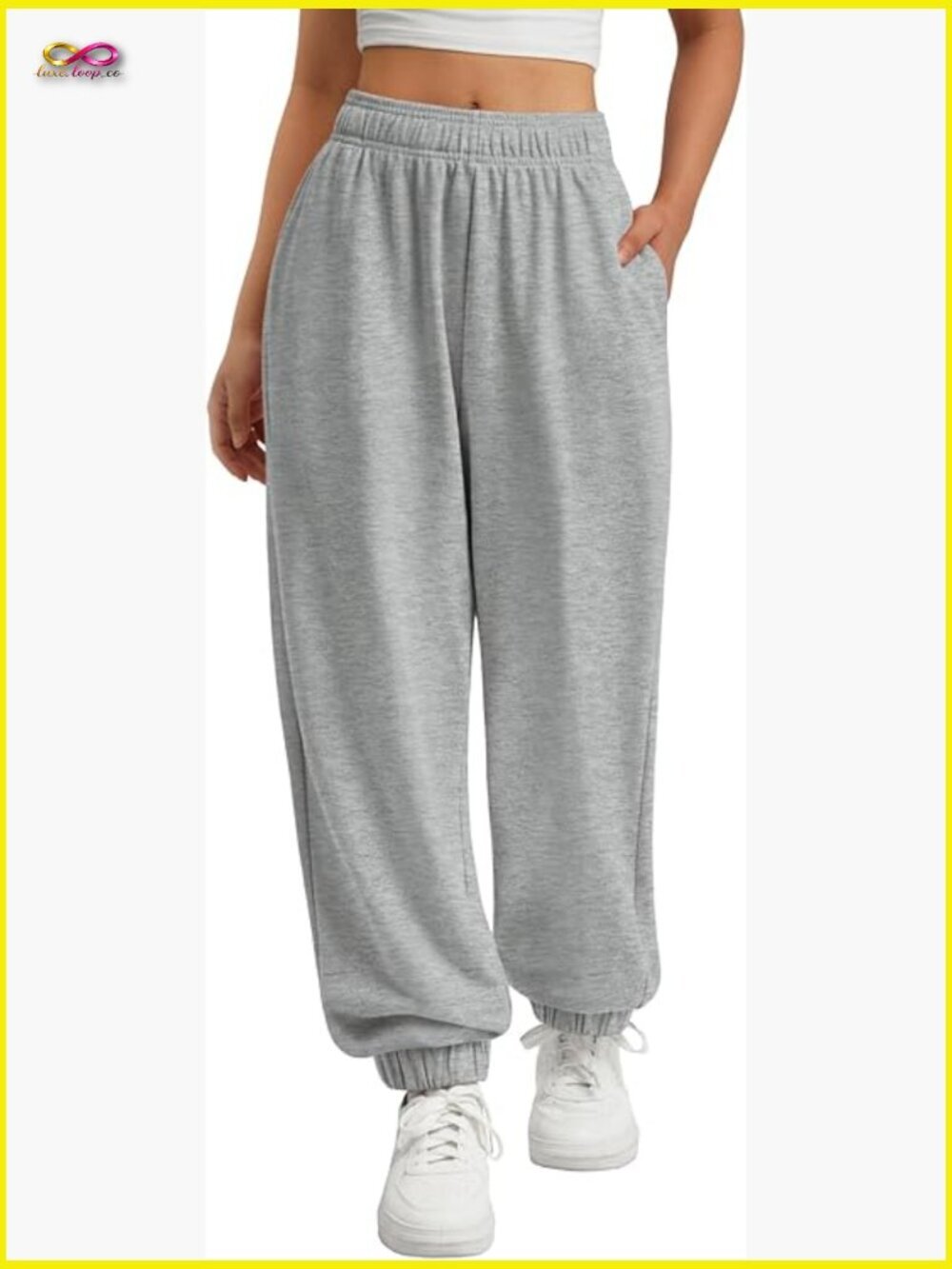 High Waisted Baggy Joggers Lounge Pants with Pockets Y2K Active Sweatpants